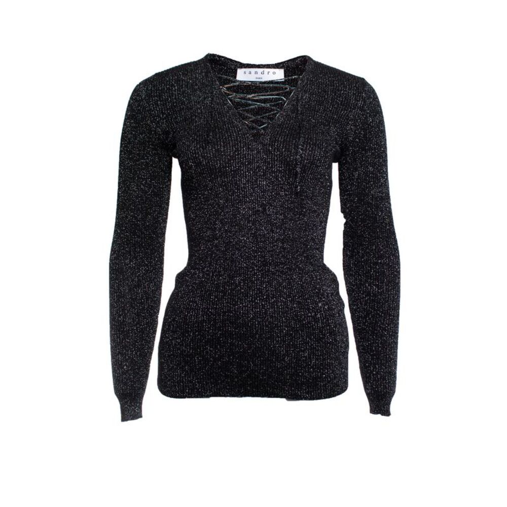 Sandro silver lurex stretch top